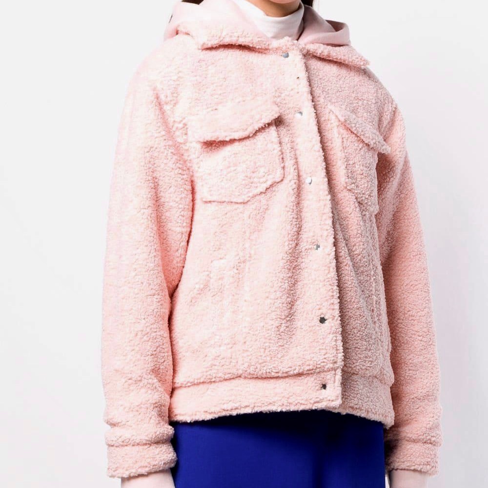Danielle Guizio Fuzzy Jacket in Pink (L)